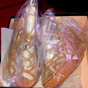 Lace/Mesh Platform sandals.